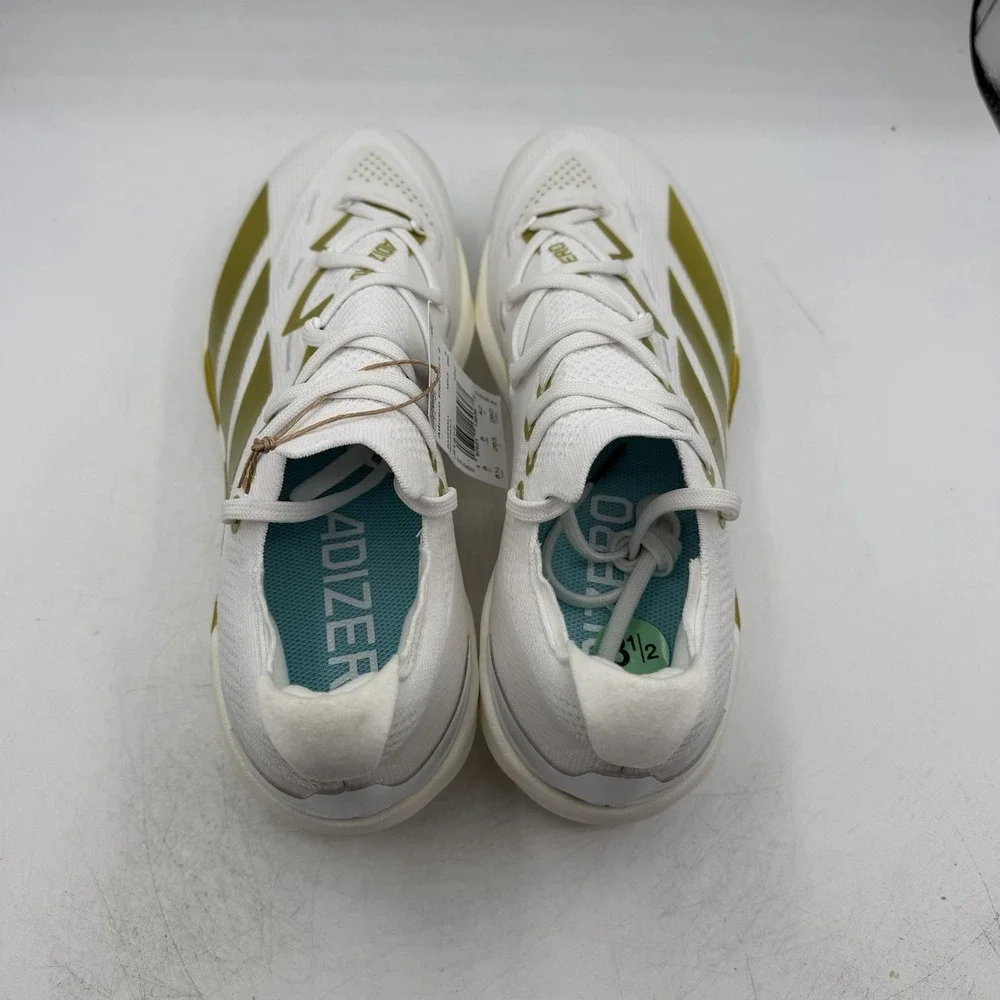 Adidas Electric+ 2 TPU Baseball Cleats Mens Sz 8.5 White/Gold Shoes JI1477 NWT
